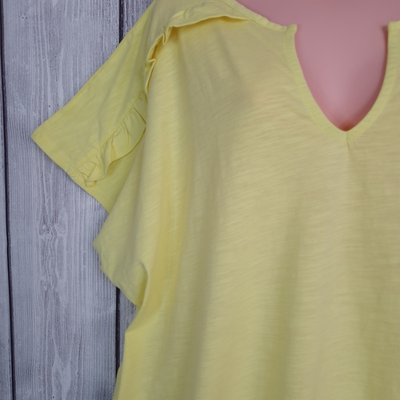 JD Williams Size uk 24 Yellow Short sleeved top - Picture 2 of 9